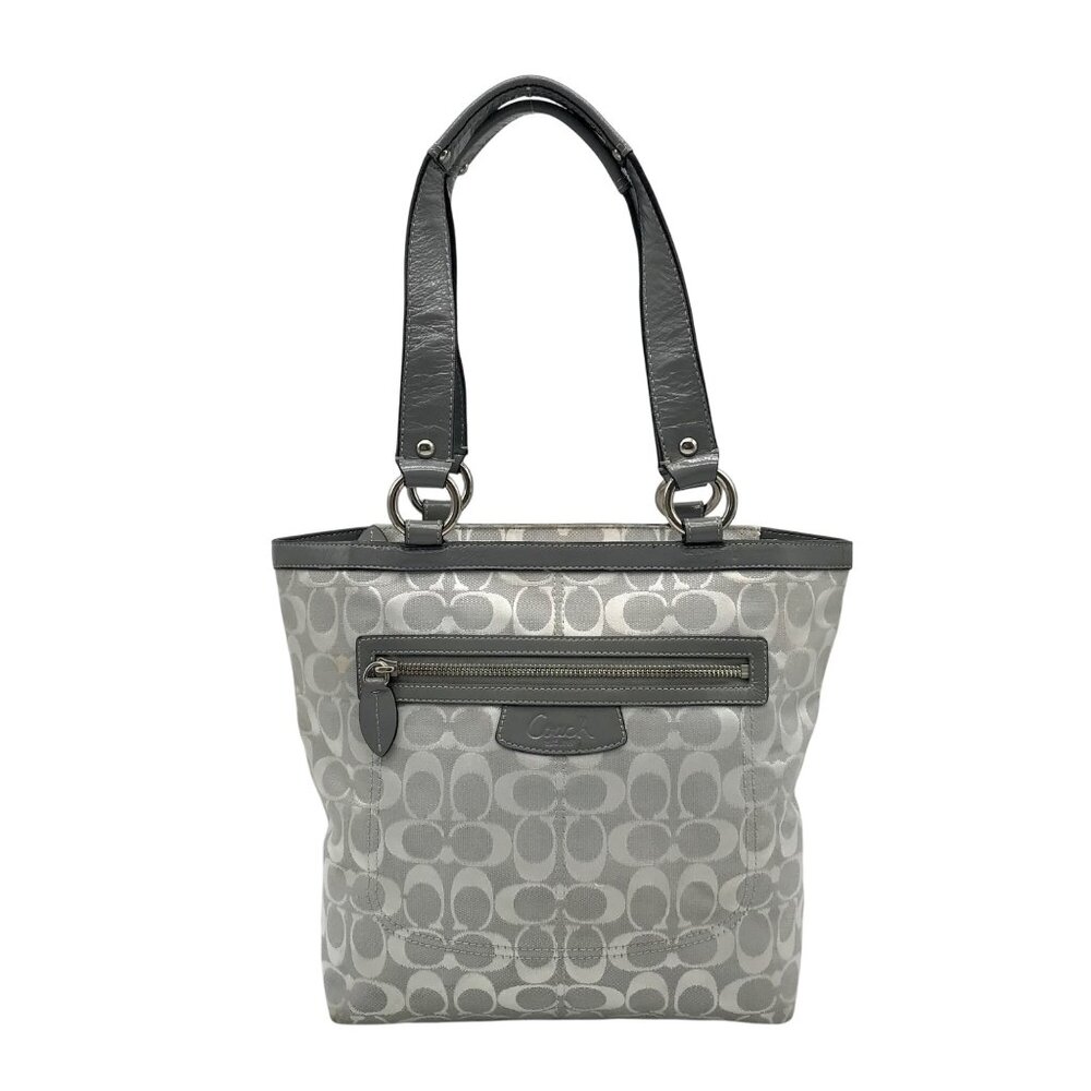Coach Grey Signature Monogram Jacquard Penelope Lunch Tote F14693